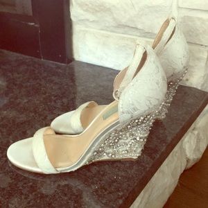 Betsy Johnson 3.5 inched wedge embellished sandals